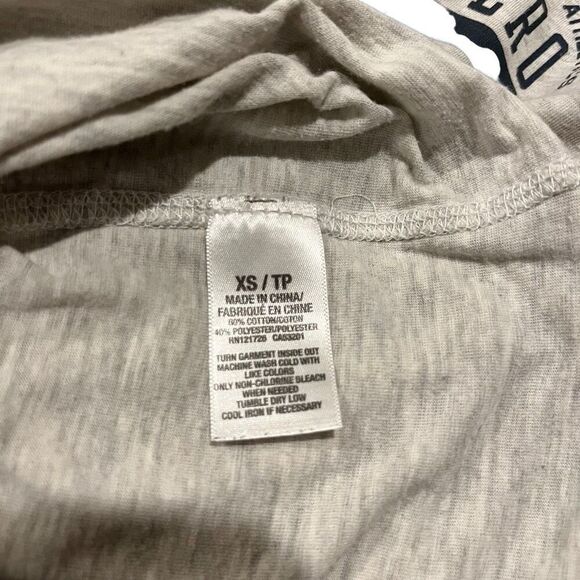 Aeropostale 3/4 Length Sleeve Navy Gray Raglan Henley Women’s XS - Picture 4 of 4